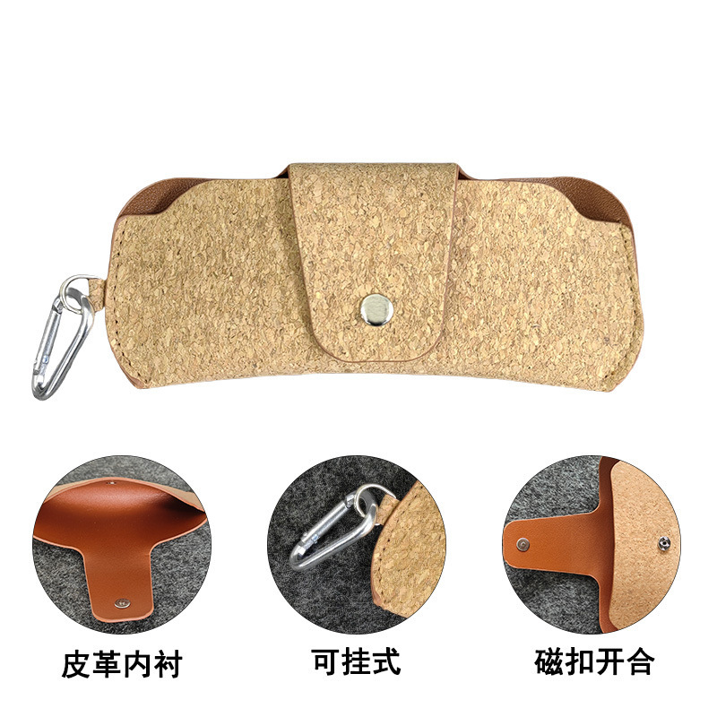 跨境批发环保红酒塞软木纹布眼镜盒墨镜袋太阳镜包眼镜收纳保护套