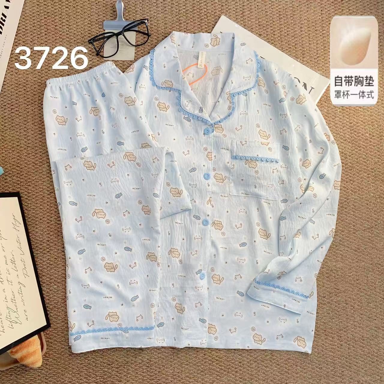 Algodón suave al por mayor transfronterizo nube nuevo pijama de mujer de verano pantalones cortos de mangas cortas estudiantes cardigans delgado cubierta de ropa para el hogar