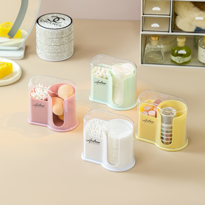 Cotton Swab Storage Box with Lid, No Punching, Makeup Remover, Hairpin, Rubber Band, Headband, Lipstick, Bathroom Box