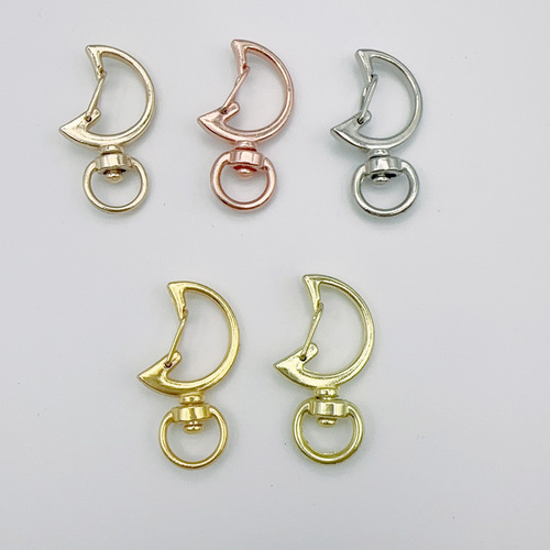 Moon buckle, special-shaped buckle, cute color, color retention, zinc alloy key chain, accessories pendant buckle supply
