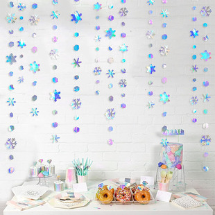 Amazon Hot Sale Rainbow Snowflake Valentine's Day Decoration Lash Birthday Wedding Party Window Decoration Sewing Lash