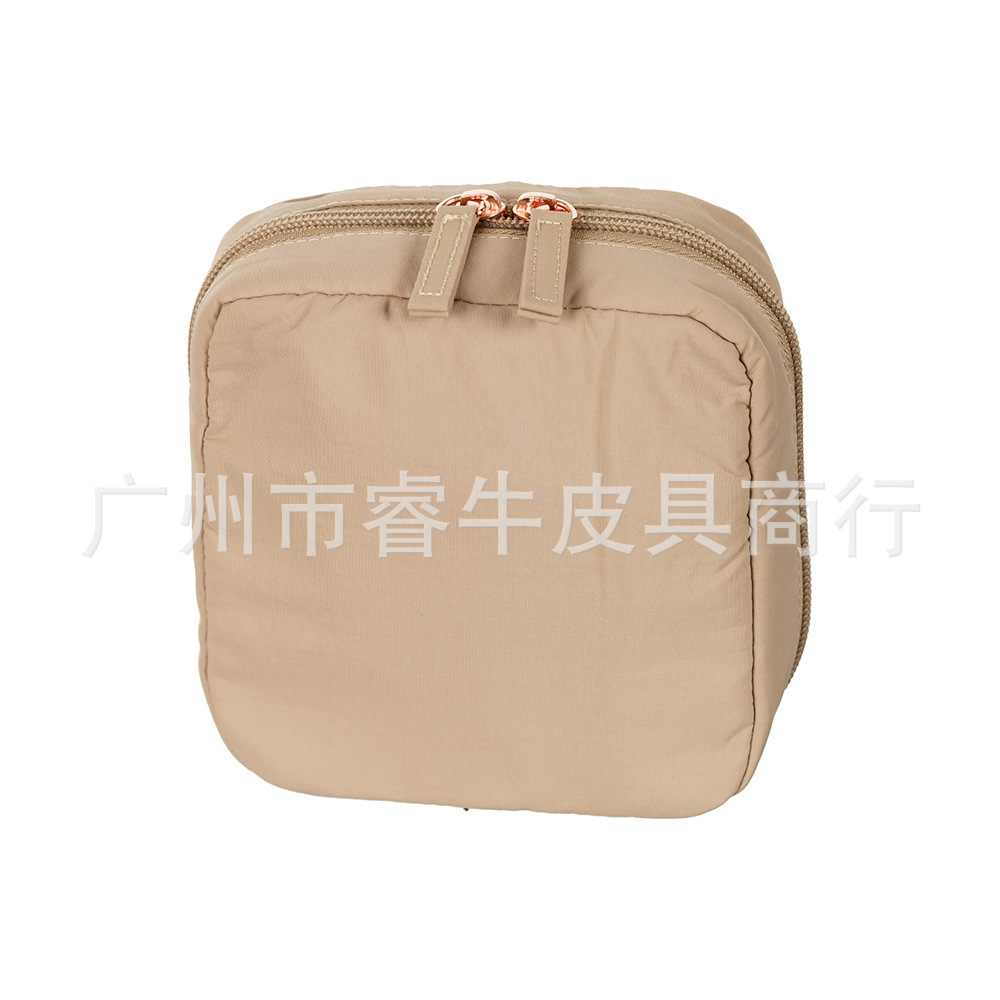 Nylon cosmetic bag with zipper