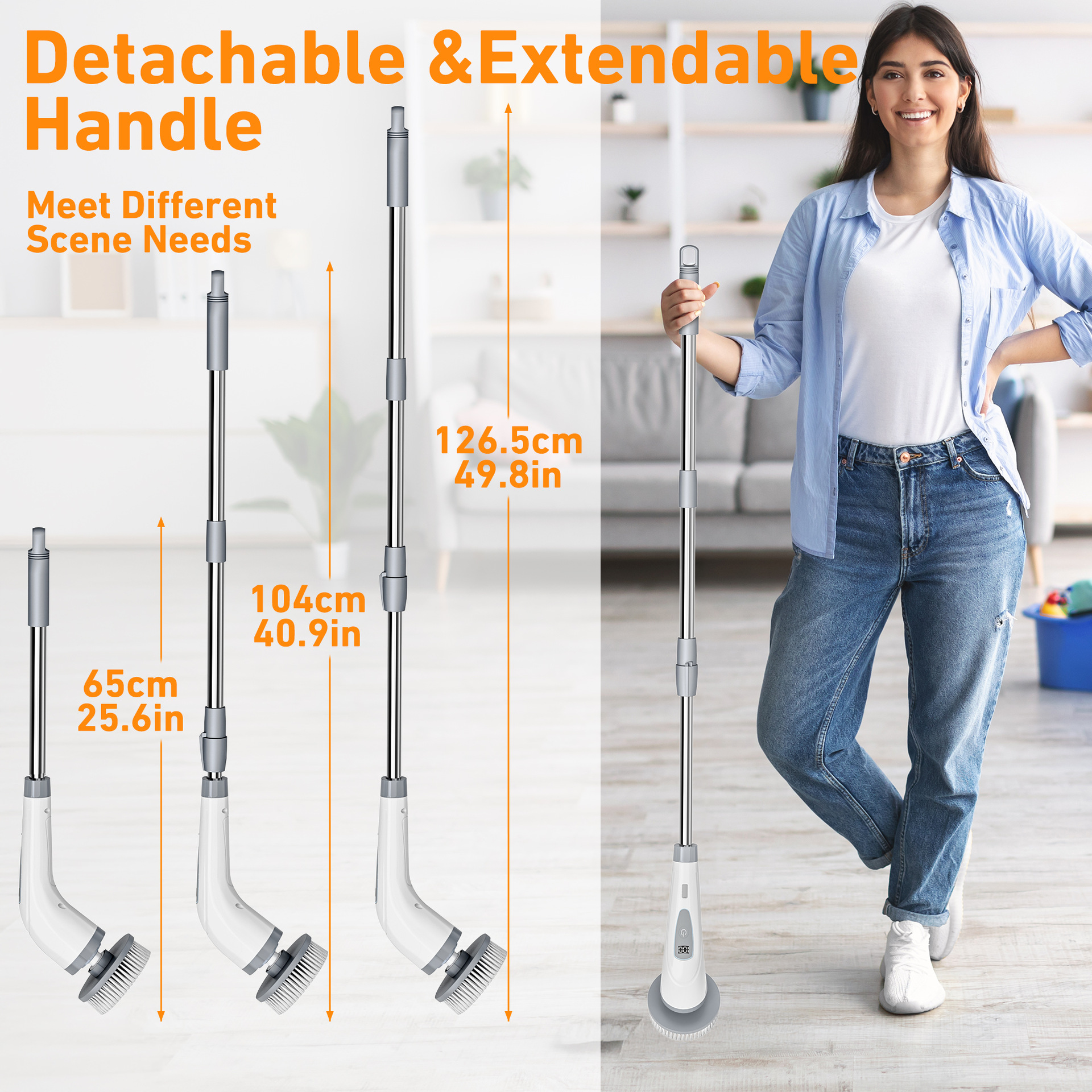 Cepillo de limpieza eléctrico transfronterizo Barredora automática doméstica Baño eléctrico Bañera Cepillo de baldosas Cepillo de limpieza inalámbrico giratorio