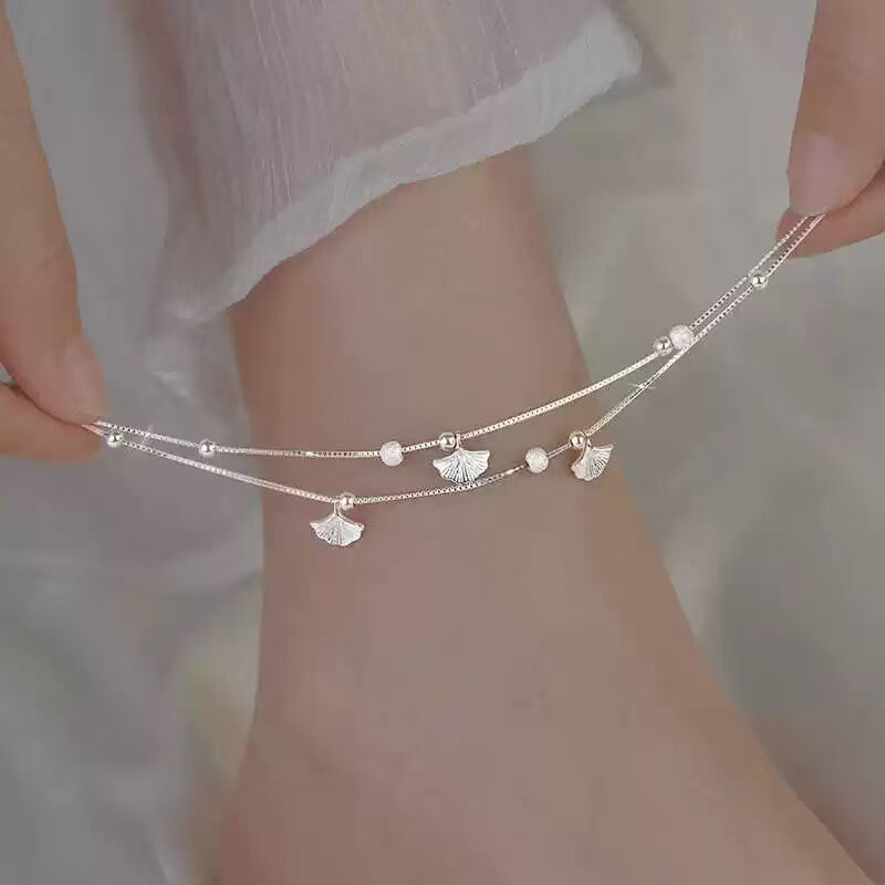 Sansheng Lucky 925 Silver Plated Ankle for Women Light Luxury Niche High-end Girlfriend Birthday Gift for Girlfriend
