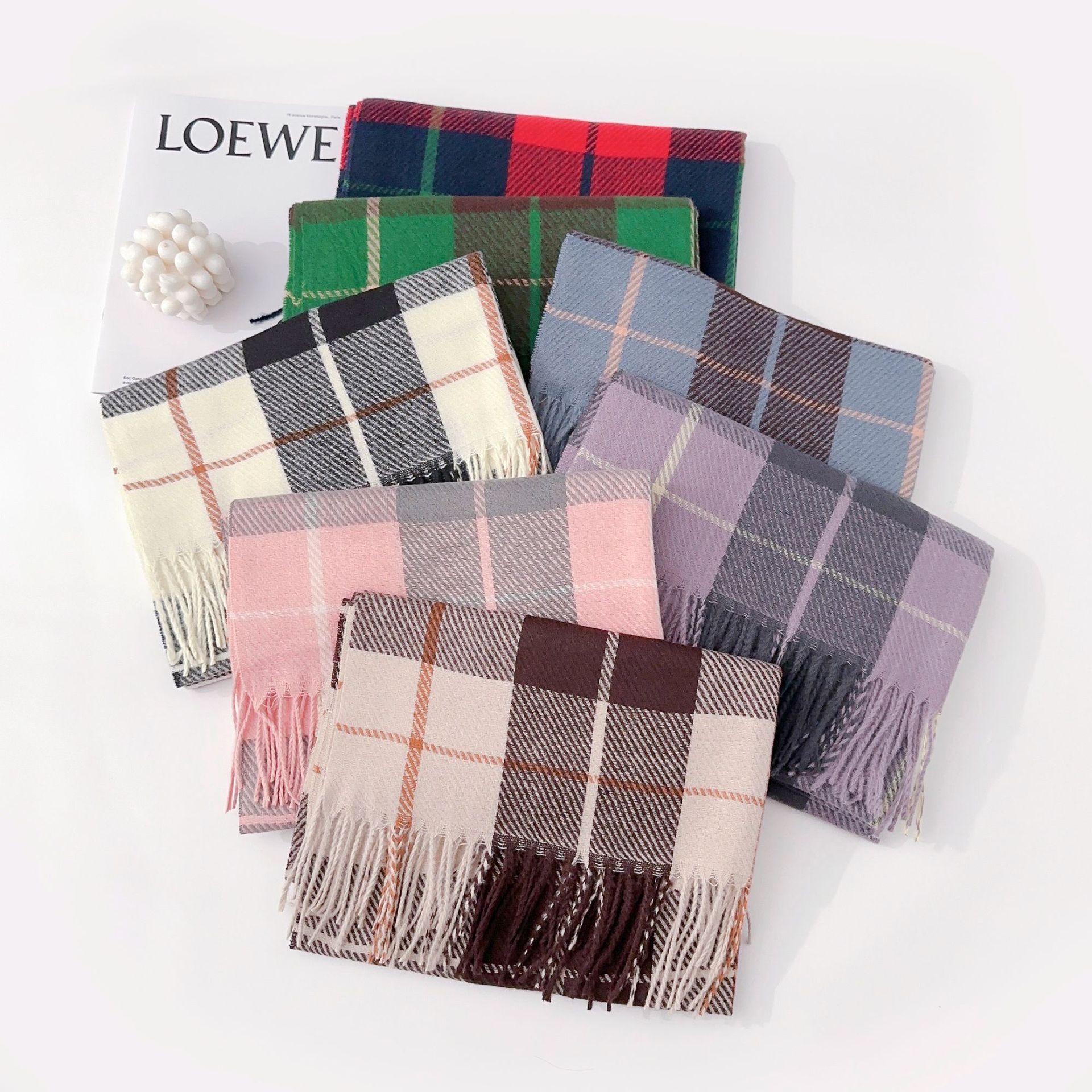 Inglés retro otoño invierno estudiantes pareja bufandas bufandas de diseño elegante temperamento bufandas imitación de cachemira bufandas image 5