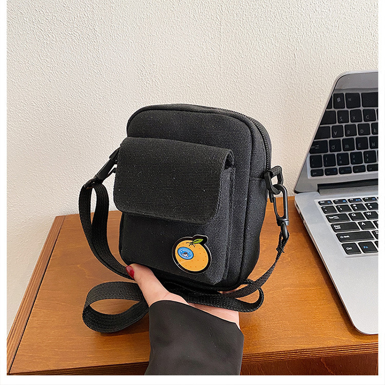 112g Weight Sewing Thread Fashion Element Zipper Closure Type Single Shoulder Strap Strap Type Square Bag Bags Type Casual Occasion Canvas Material Fruit, Solid Color Pattern All Seasons Season Women's Gender Streetwear Style Square Shape Small Size Women's Small Canvas Fruit Solid Color Streetwear Sewing Thread Square Zipper Square Bag 11