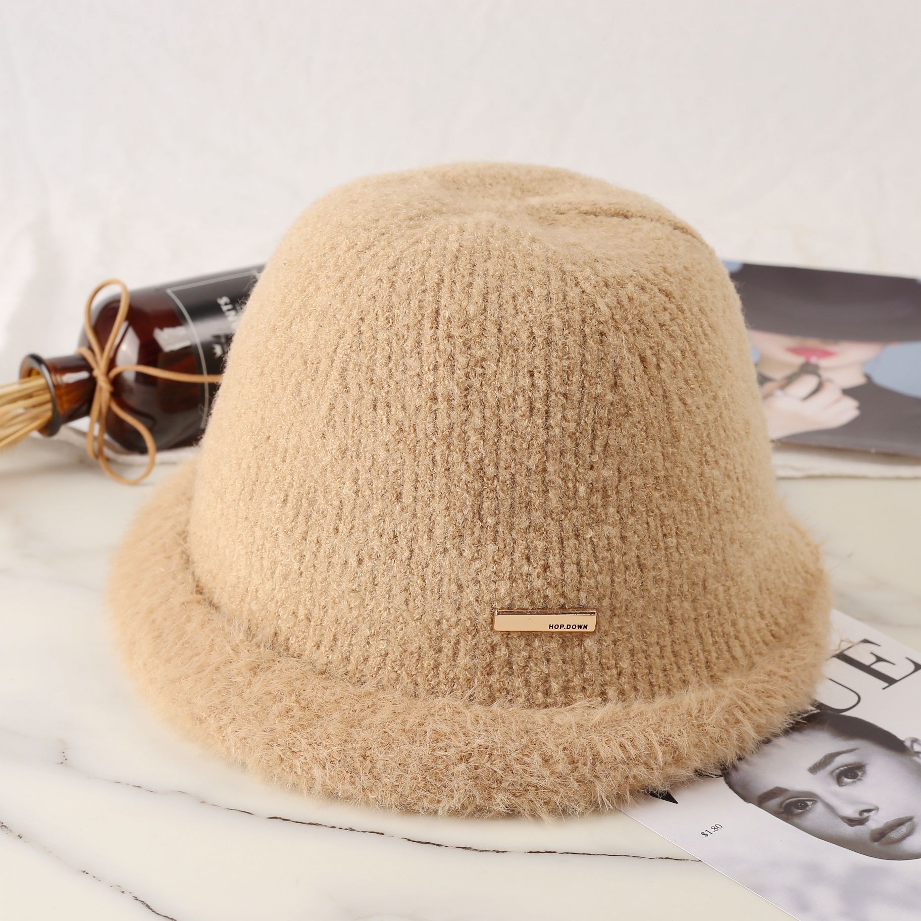 Böjd upphöjd kant plysch skarva handfat för barns höst och vinter ylle fiskare fransk elegant tjock varm_voghion.com