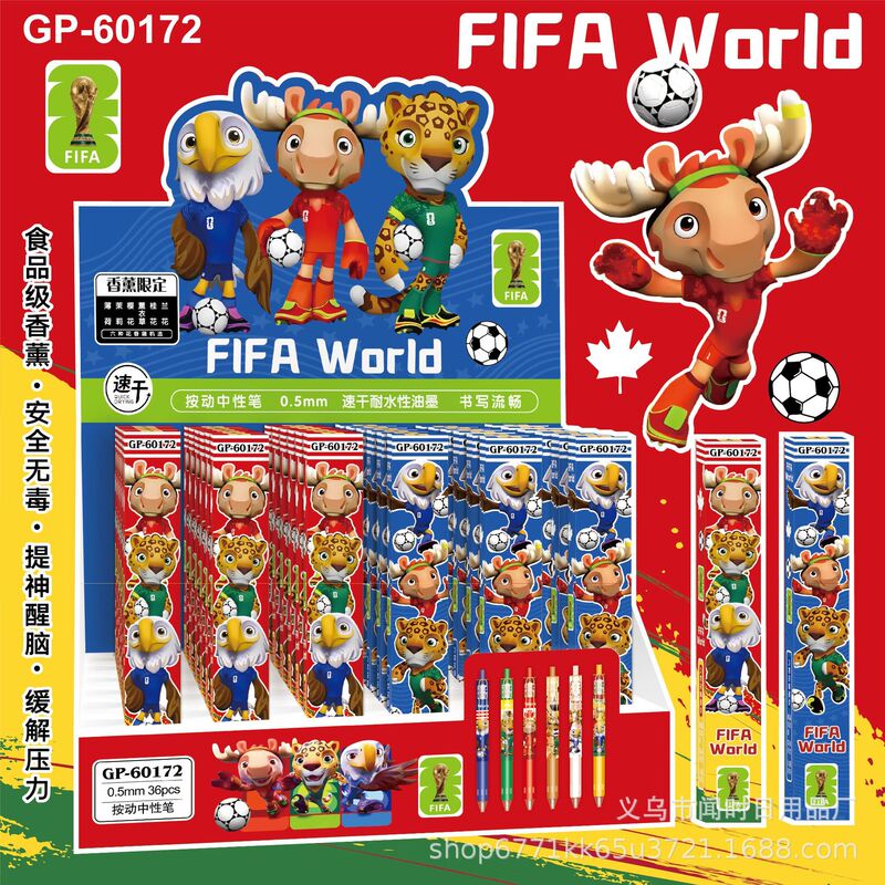 Popular Foreign Trade Cartoon Anime Blind Box Retractable Gel Pen World Cup Star Characters Demon Slayer Girl Group Merchandise 0.5mm