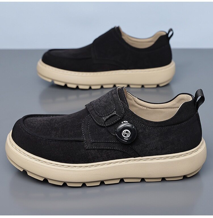 Giày thể thao nam sneaker lưới thoáng khí khóa xoay đế dày — Màu kaki, màu xám, màu đen chi tiết 18