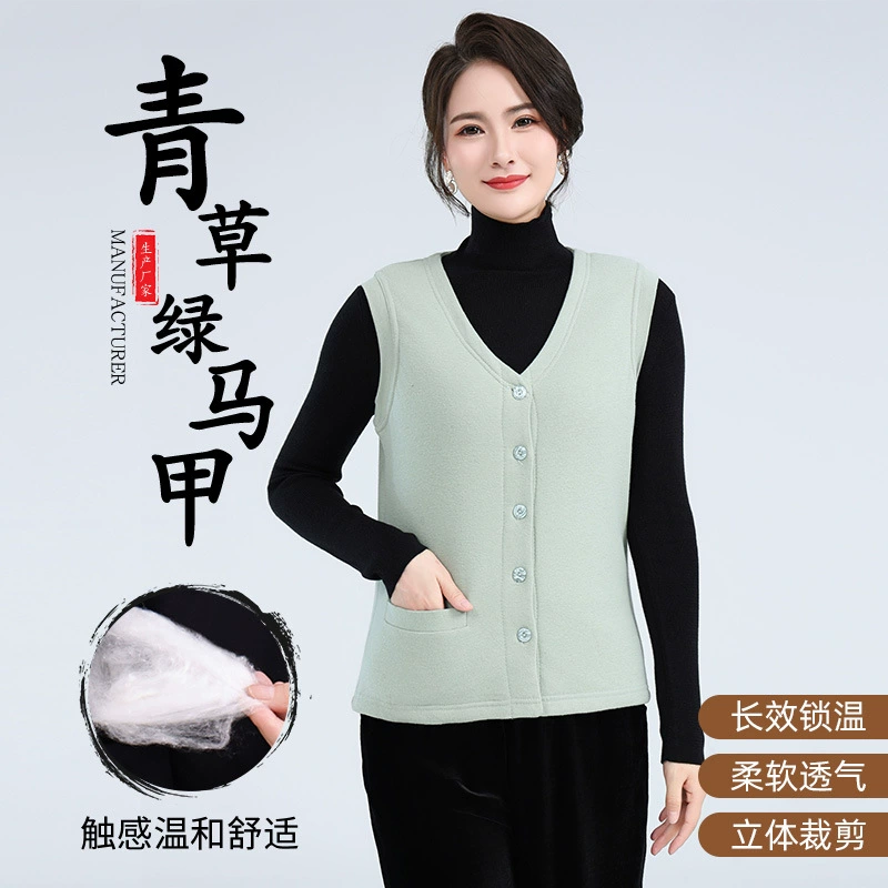 Осенне-зимняя верхняя одежда с глубоким V-образным вырезом в западном стиле модный жилет шелковицы с наполнением из тонкого теплого хлопка жилет пальто