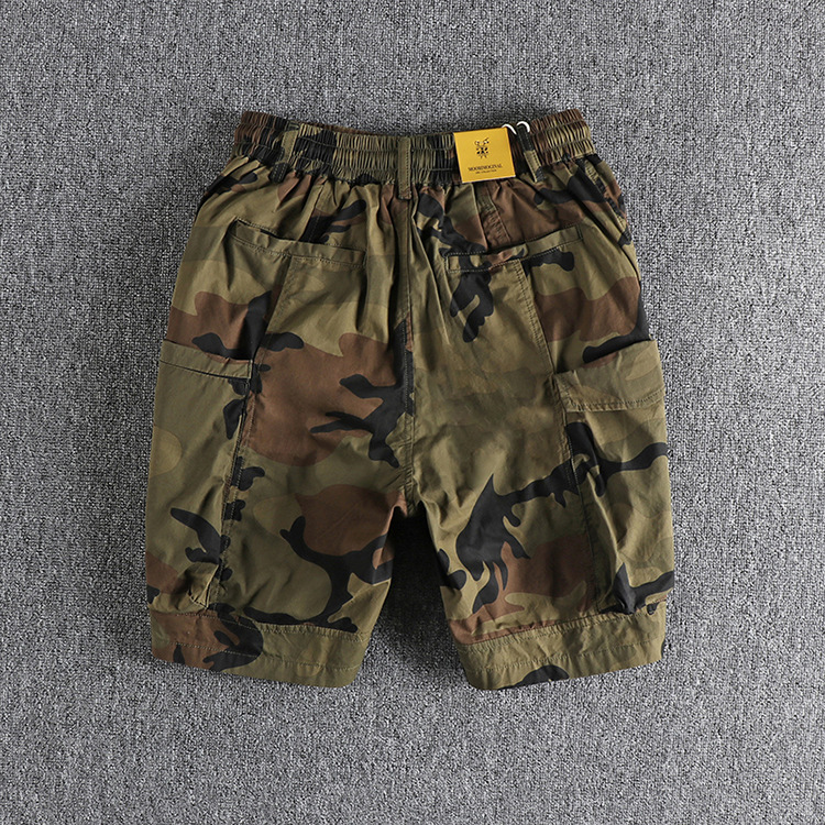 Vintage Wash Camouflage Cargo Shorts 7