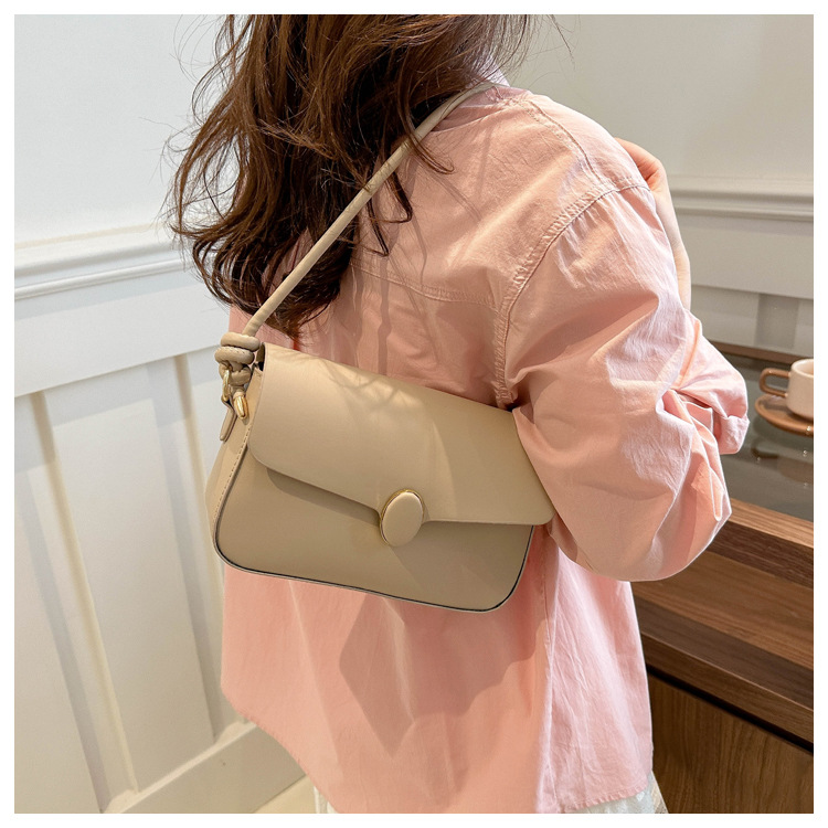 Small Square Shoulder Bag For Women Solid Colour Simple Style_voghion.com