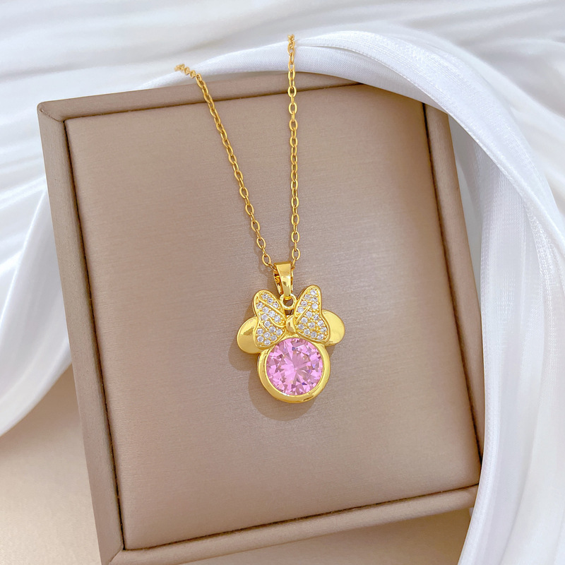Edle Strass-halskette Für Damen Aus Titanstahl_voghion.com