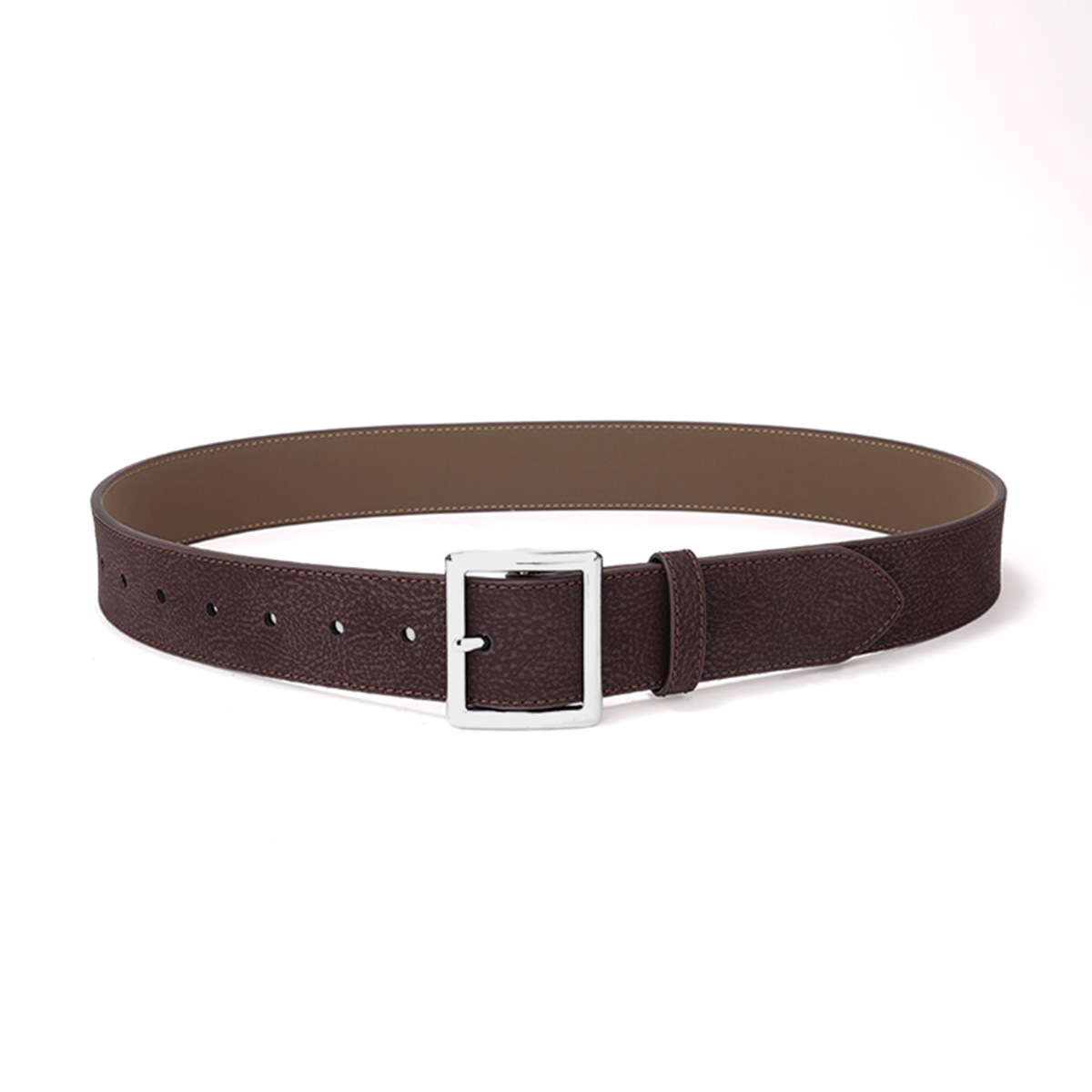 Neuer, vielseitiger Gürtel mit Dornschließe im schlichten Stil für Jeans und Kleider, strukturiertes Design mit gekreuztem Rand, ausgewählte Damengürtel_voghion.com