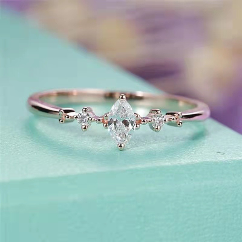 6g Weight Zircon Inlay Material Simple Style Horse Eye Alloy Inlay Zircon Women's Rings