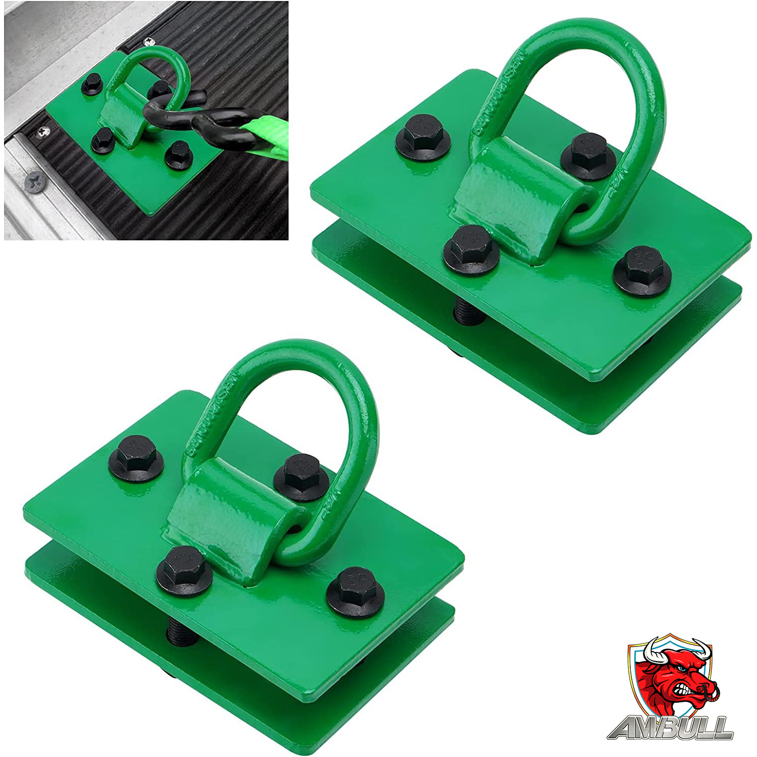 1/2英寸  卡车 固定连接D型环 12000lbs重型锻造螺丝拖车环