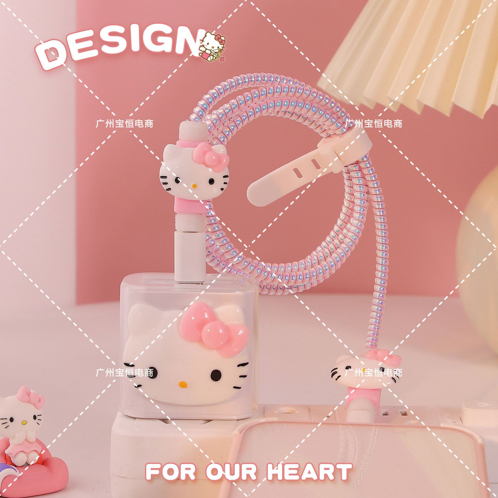 Corazón femenino para Apple cable de datos cubierta protectora ~ 20W teléfono móvil 11 cargador cabeza iphone13 Shell ipad12