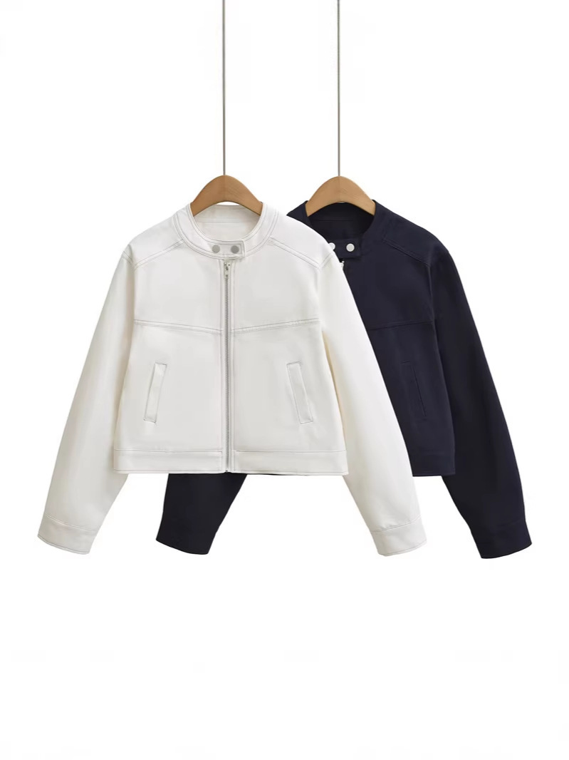 Retro design autumn demi-season short jacket