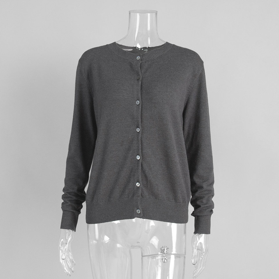 Bộ áo len dệt kim nữ cổ cao không tay kèm áo cardigan dáng suông — Áo vest màu nâu, Áo vest màu xám đậm, áo vest màu vàng, áo vest màu xanh chi tiết 37