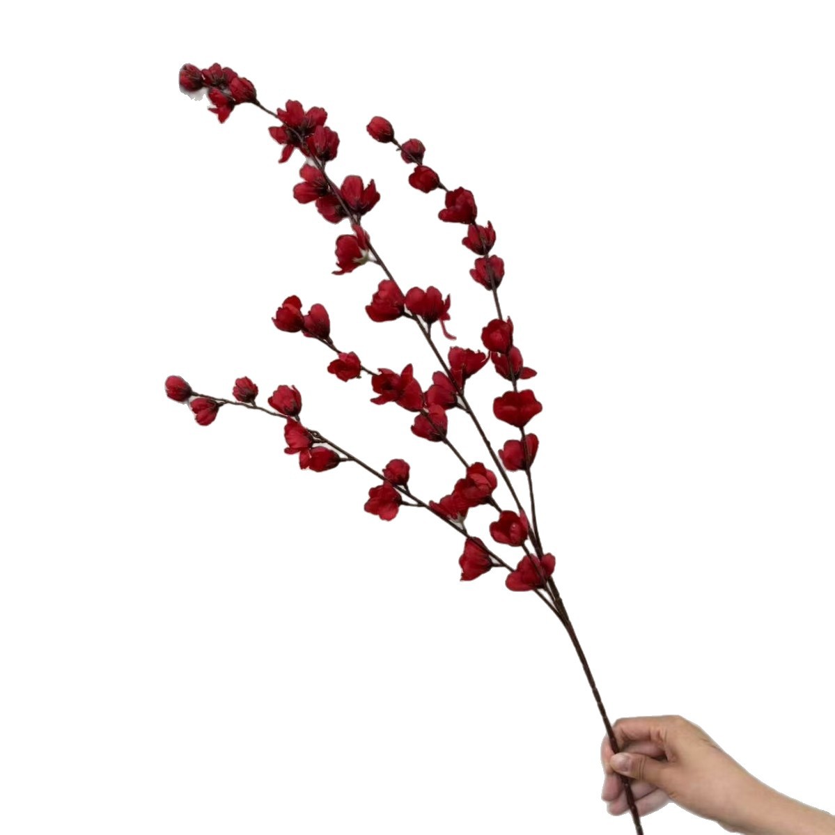 Simulación de 4 ramas altas flores de línea violeta decoración de bodas sala de flores de seda techo alto material floral camino de guía de flores