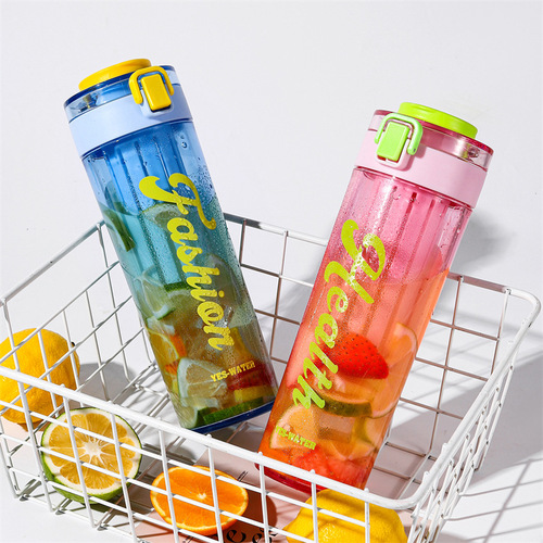 Fashion printed plastic water cup tea and water separated direct drinking portable student water cup space cup gift wholesale customization