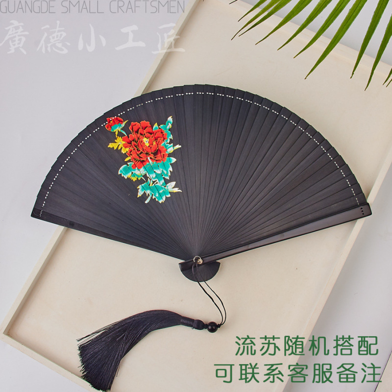全竹折扇新中国風ミニ扇子古風チャイナドレス小折扇レトロ持ち歩き折り畳み扇女|undefined