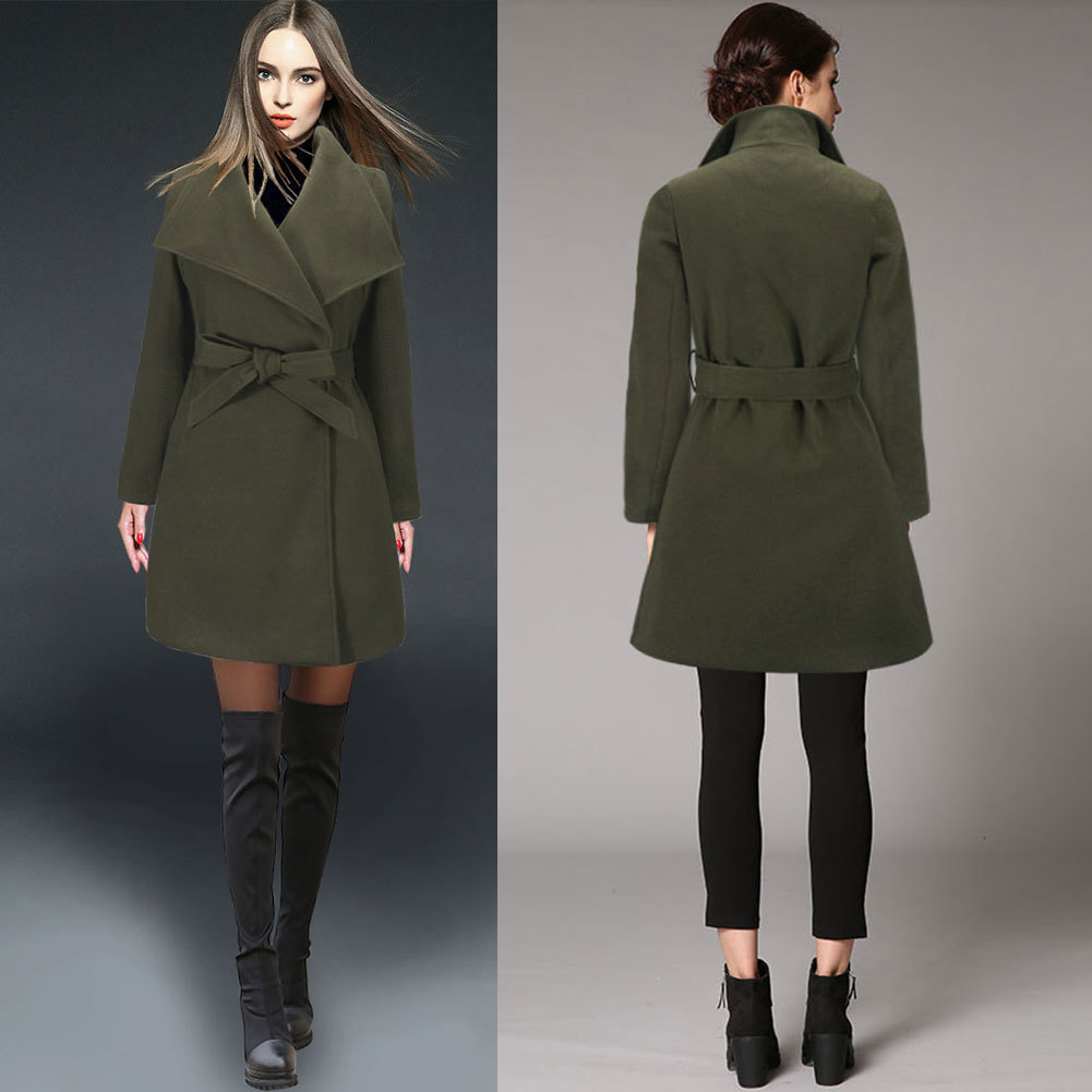 Lace-up short trench coat casual jacket