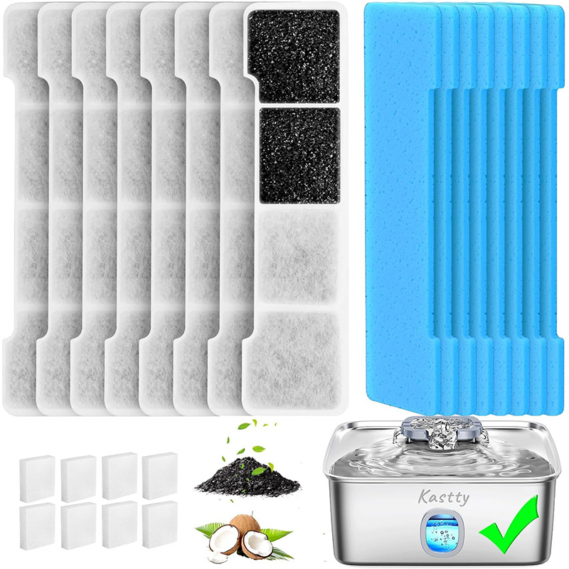 Pet water dispenser stainless steel cat filter dog automatic water feeder cat filter element