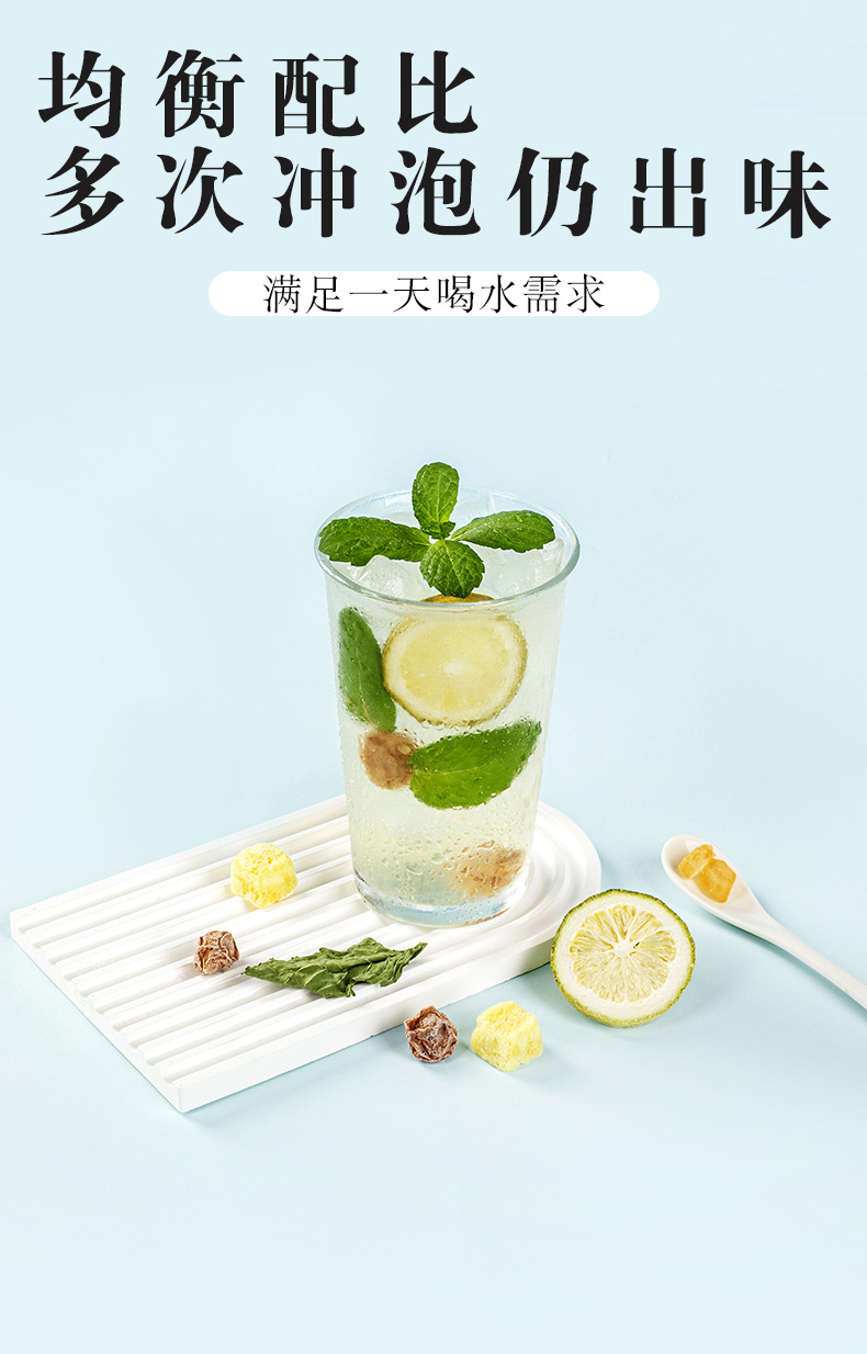 Preserved Plum & Phyllanthus Emblica Mint Tea — Freeze-Dried Fruit Herbal Blend with Lemon quality and texture