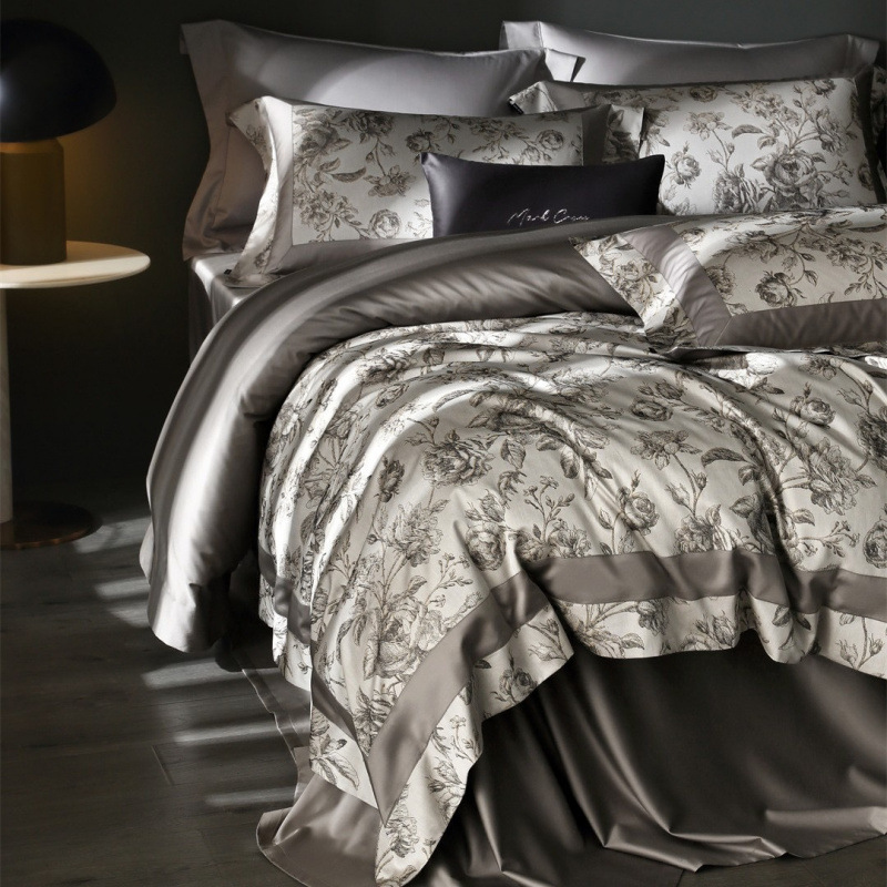 Mark American Retro Style Yarn-Dyed High-End Pima Cotton Pure Cotton Long-Staple Cotton Four-Piece Set of Classy Bedding and Home Textiles