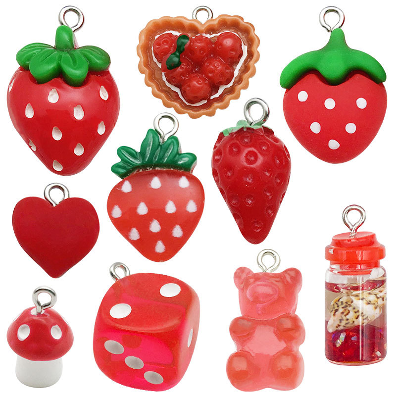 5g Weight Pendant Jewelry Making Type Top-Drilled Drill Orientation DIY Jewelry Accessories Classification Smooth Embellishment 1 Piece Quantity Resin Material Fruit, Bear Pattern Epoxy Design IG Style, Casual, Sweet Style 1 Piece Resin Fruit Bear Pendant 无