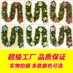 2.7m Christmas Wreath Door Decor with Luxurious, Dense LED Lights – Cross-Border Hanging Ornament & Floral Vine