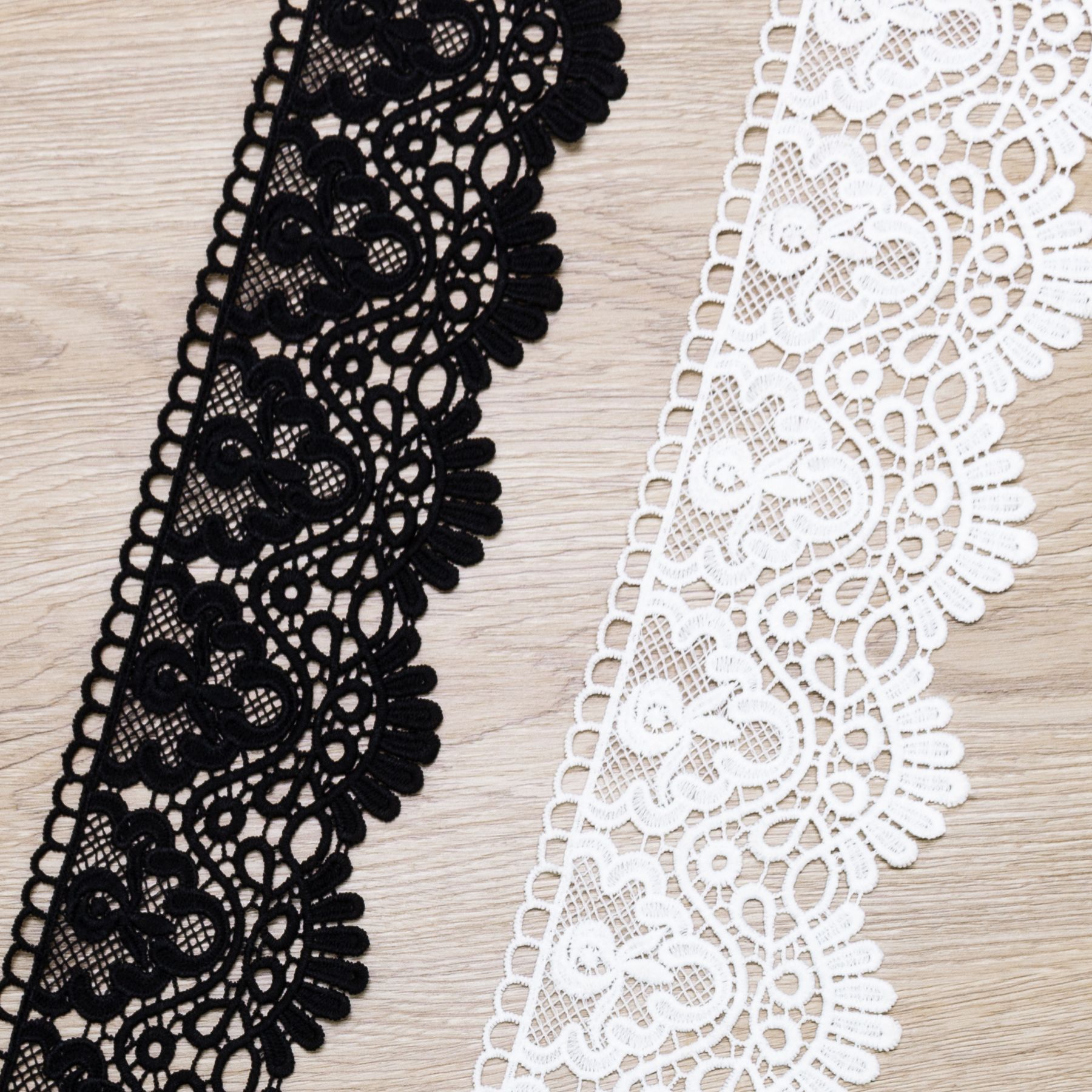 牛奶丝水溶花边家居软饰女装单边条码黑色宽花边服饰辅料蕾丝花边