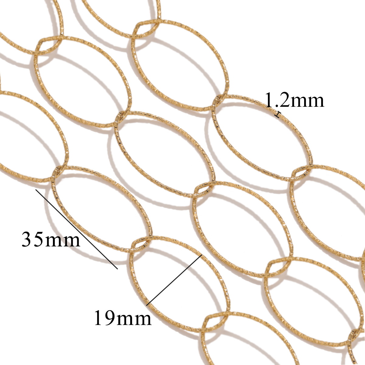 Europa y los Estados Unidos transfronterizos simple gran cadena chapado 18K oro real coreano cadena hecha a mano diy joyería accesorios collar pulsera