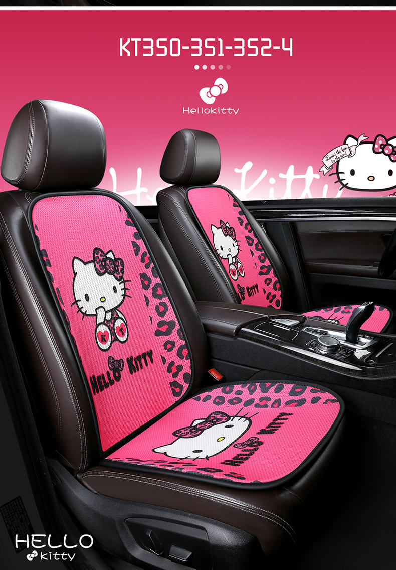 kitty cartoon car cushion single piece three-piece set goddess Four Seasons universal small waist summer car cushion Main driving