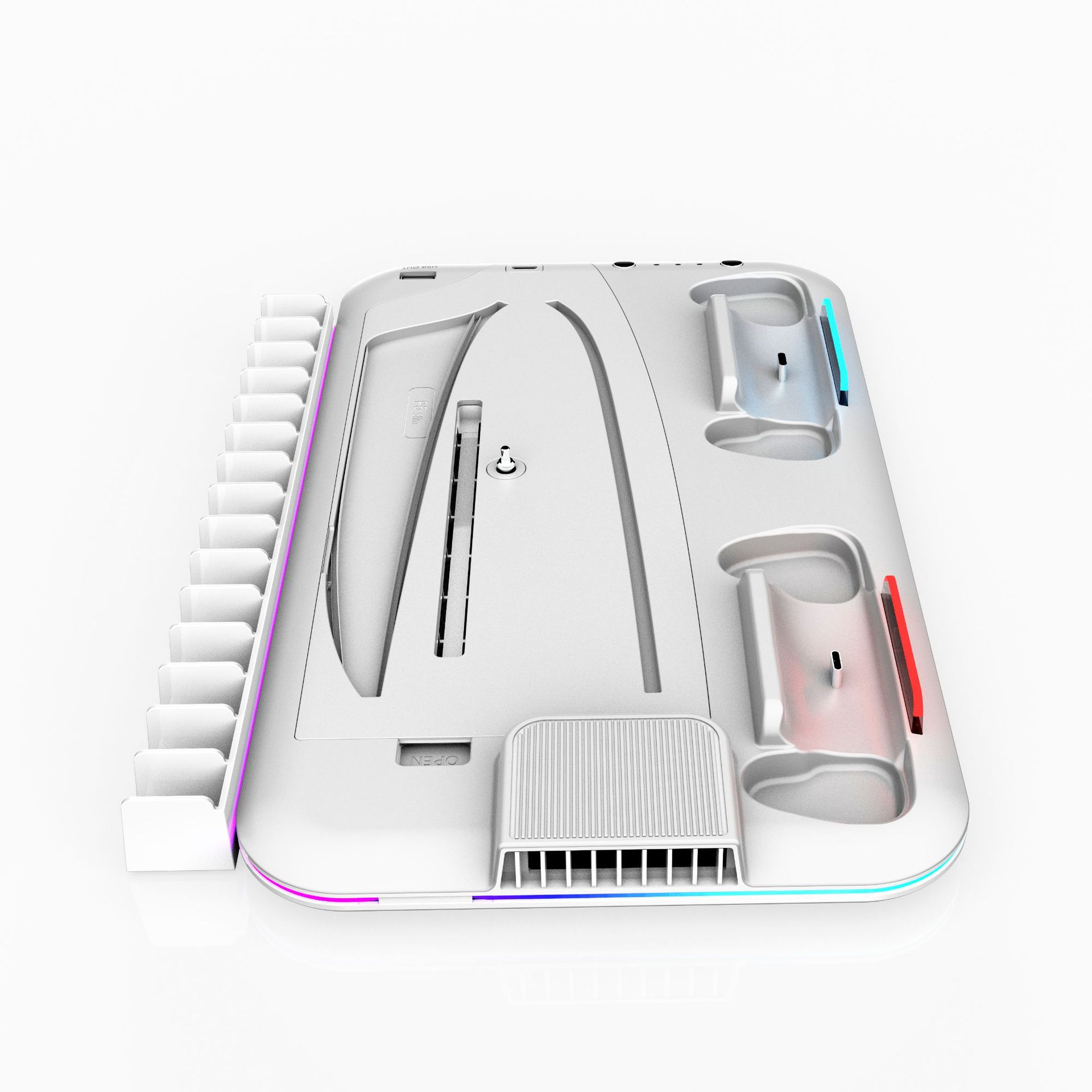 Base de enfriamiento para consola PS5 PRO, soporte de carga para controlador PS5 Slim, estante de almacenamiento para discos de juegos y auriculares DZ504