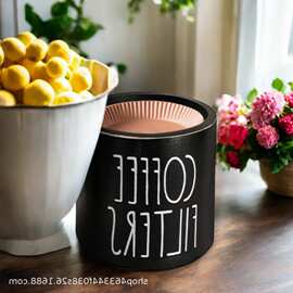 木质咖啡过滤网包装盒农舍咖啡过滤网收纳盒咖啡滤纸储存盒