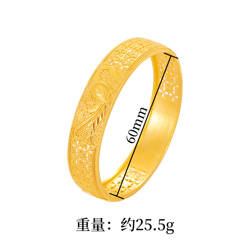 Hueco tallado flor pulsera patrón de pavo real estilo antiguo elegante todo partido pulsera de aleación de cobre hembra Venta caliente suministro directo de fábrica al por mayor