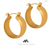 Advanced fashionable earrings stainless steel, accessory, European style, high-quality style, 750 sample gold, simple and elegant design