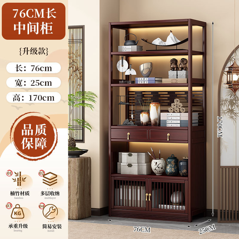 架实木中式茶叶展示柜茶架子置物架茶室茶柜茶具摆件收纳柜子|undefined
