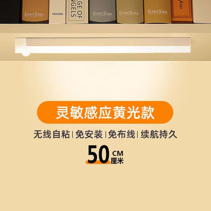 Las personas se encienden cuando vienen, la luz del sensor del cuerpo humano recargable, la luz del sensor automático por la noche, la luz de la puerta del pasillo, la tira de luz sin cableado