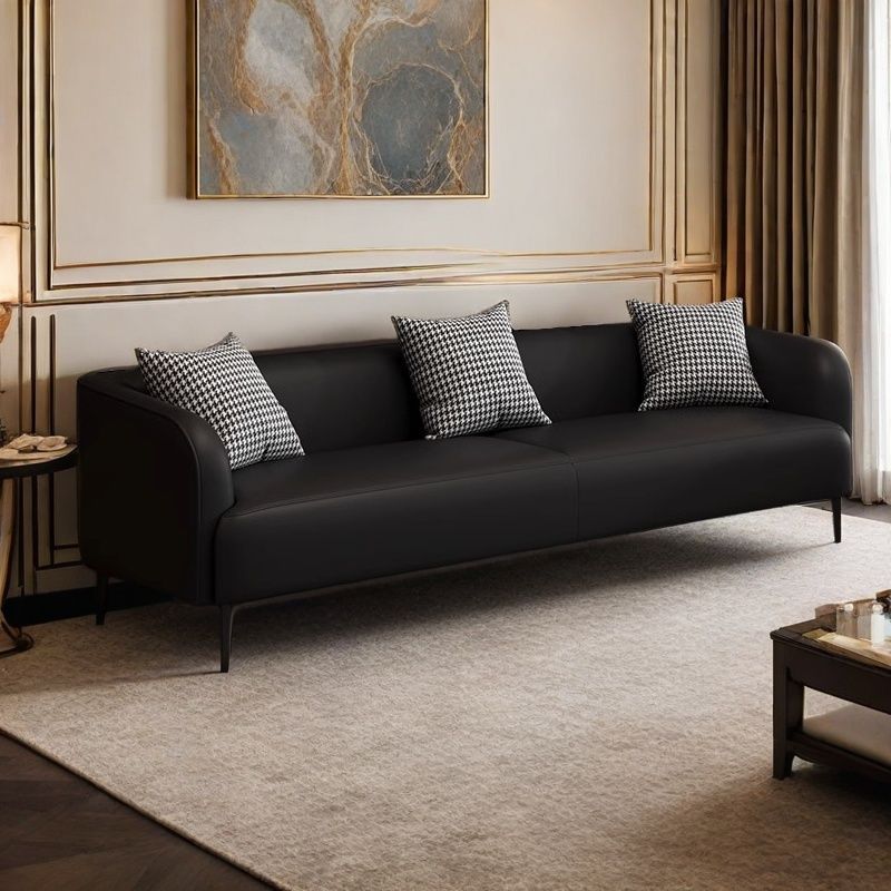 Nordic Fabric Double Three-Person Light Luxury Cat Scratch Leather Sofa Small Apartment Rental Apartment Hotel Living Room Chess and Card Room