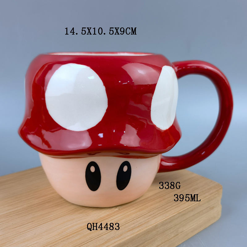 Super Mario Taza de cerámica con tapa de estilo explosivo transfronterizo cuidadosamente seleccionado Taza de agua de café periférica del juego