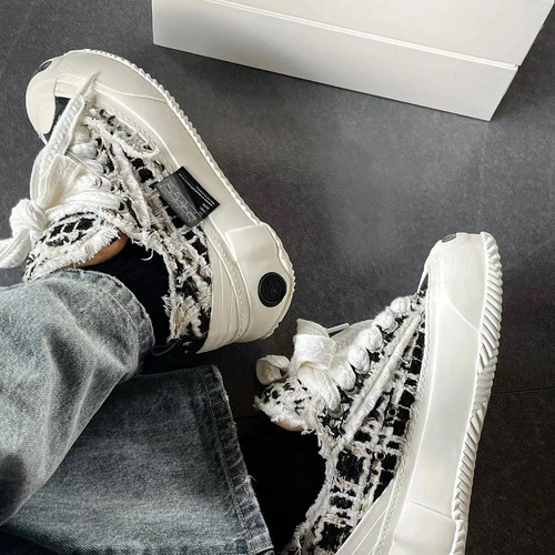 Wu Jianhao's same color changing big head shoes 2024 new style sponge bottom lacing couple color matching three generations beggar shoes 
