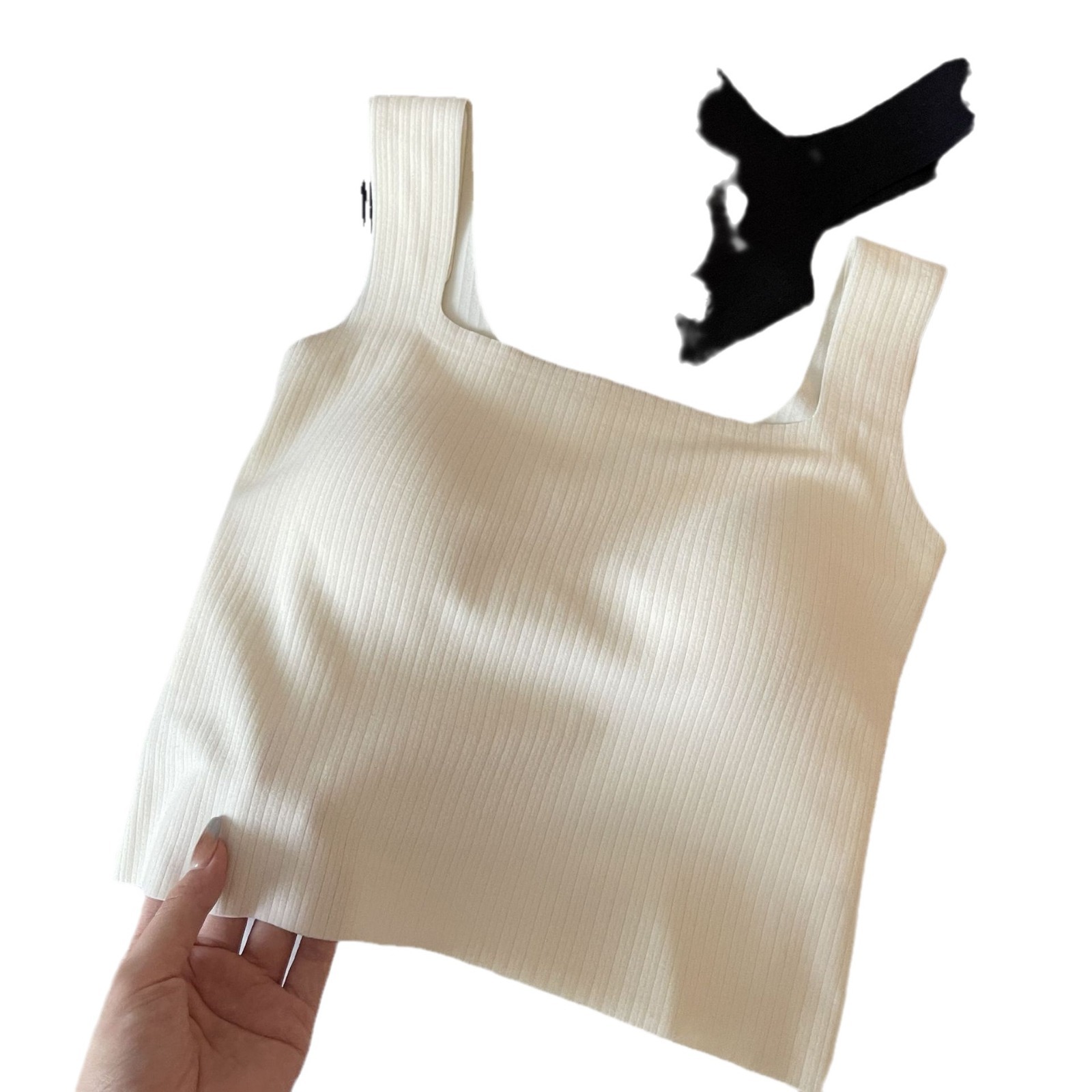 Otoño e invierno de longitud media cepillado térmica superior interior y exterior desgaste Chaleco de elevación sin fisuras soporte suave con almohadilla de pecho ropa interior para mujeres