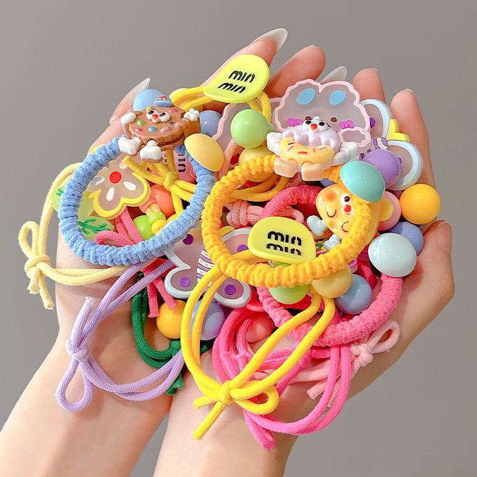 Niños de dibujos animados coloridos cuerda de cabeza niñas atadas artefactos de cabello de alta elasticidad anillo de cabello niñas no lastiman cabello de cabello de cola de caballo