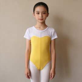 儿童舞蹈服形体短袖女童练功服定制LOGO形体服服装短袖练功服棉