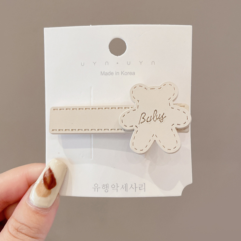 Tablero de Damas blanco y negro Plaid horquilla hembra ins Corea del Sur clip de pico de pato Mori clip sin costuras flequillo lateral clip accesorios para el cabello