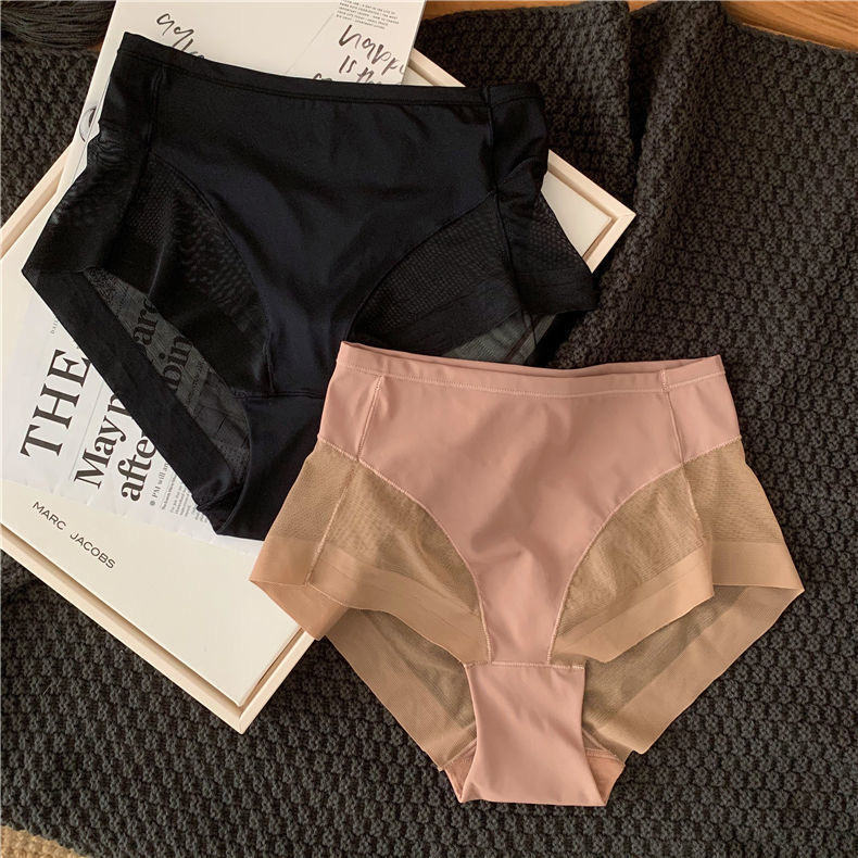 Panties Lingerie Type Solid Color Seamless Breathable High Waist Briefs Panties