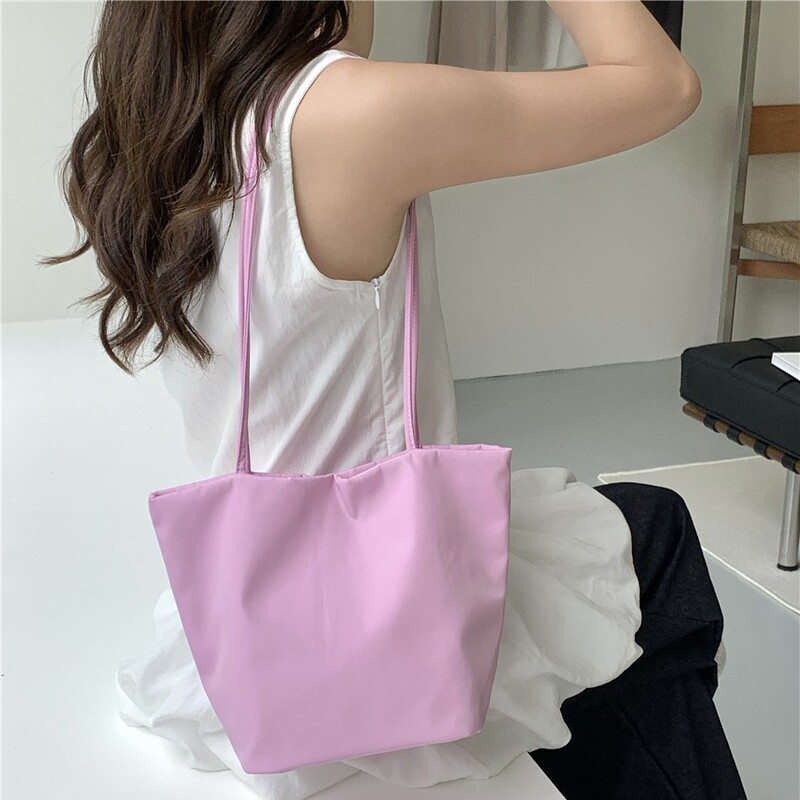 Women's bag ins Korean niche nylon solid color simple tote bag large capacity lightweight fashionable versatile shoulder bag Women's bag ins Korean niche nylon solid color simple tote bag large capacity lightweight fashionable versatile shoulder bag